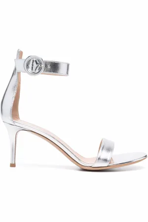Gianvito Rossi Metallic-effect leather sandals