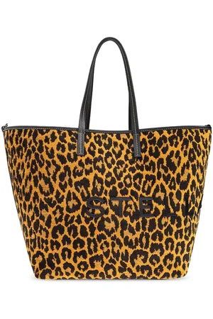 Stella McCartney Logo cheetah-print tote bag