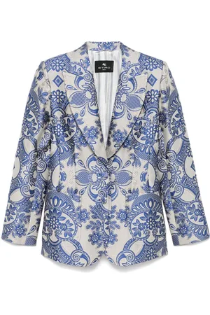 Etro Lace-motif single-breasted blazer