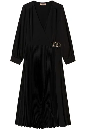 Twin-Set Pleated crepe midi dress