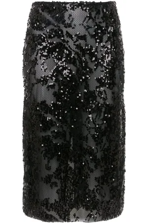 Victoria Beckham Sequin-embellished pencil midi skirt