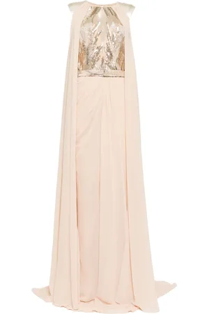 Saiid Kobeisy Pleated cape dress
