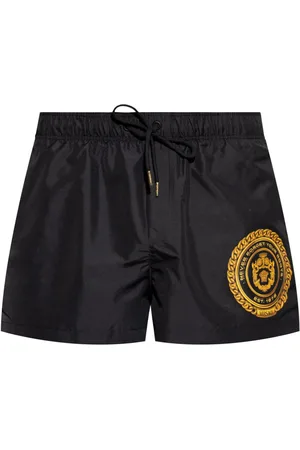 VERSACE Logo-print swim shorts