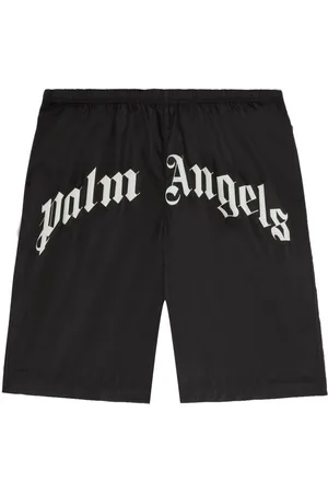 Palm Angels Curved-logo swim shorts