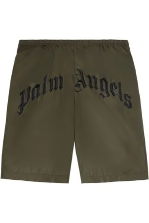 Palm Angels Curved-logo swim shorts