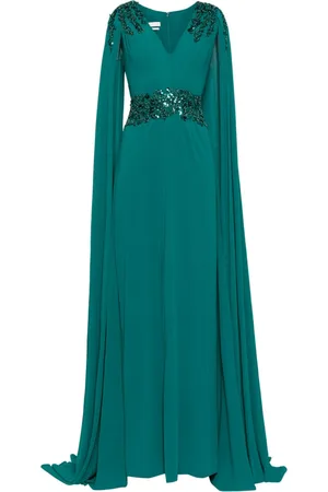 Saiid Kobeisy Crepe cape dress