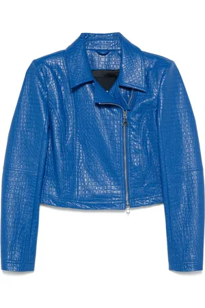 Patrizia Pepe Crocodile-embossed biker jacket