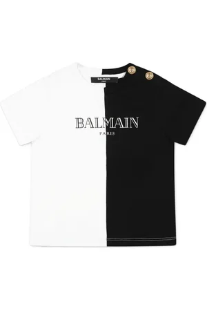 Balmain Two-tone logo-print T-shirt