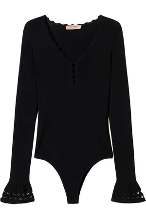 Twin-Set Geometric-pattern knitted bodysuit