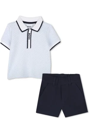 HUGO BOSS Logo-print polo and shorts set