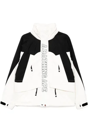 A Bathing Ape Logo-embroidered hooded jacket