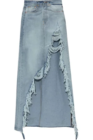 Vetements Draped denim skirt