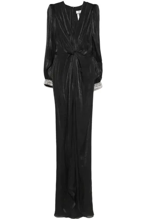 NISSA Twist-detail pliss?? maxi dress