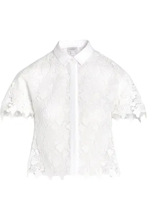 Giambattista Valli Cropped macram?? blouse