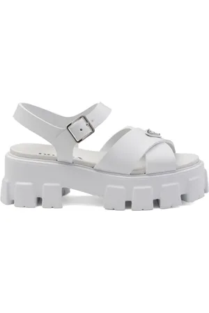 Prada Triangle-logo platform sandals