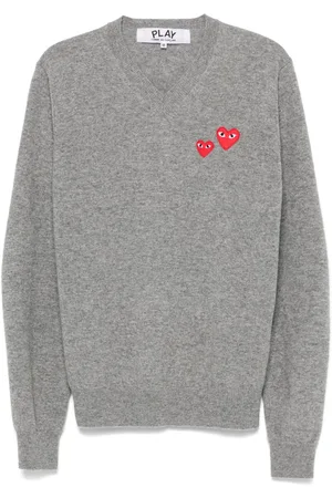 Comme des Garçons Double heart-patch sweater