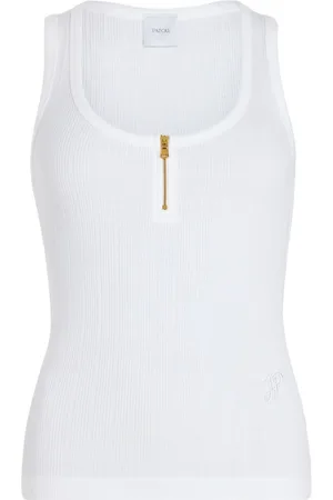 Patou Scoop-neck ribbed tank top