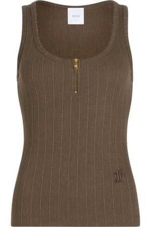 Patou Scoop-neck ribbed tank top