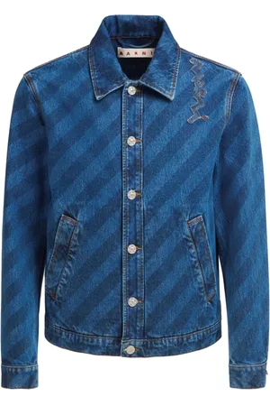 Marni Diagonal-stripes denim jacket