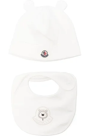 Moncler Bear-motif bib and beanie set