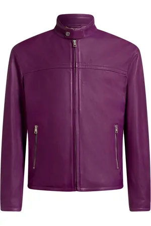 Etro Logo leather jacket