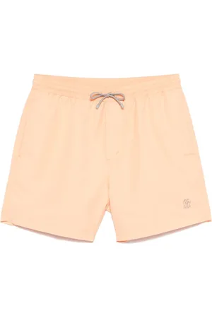 Brunello Cucinelli Logo-embroidered swim shorts