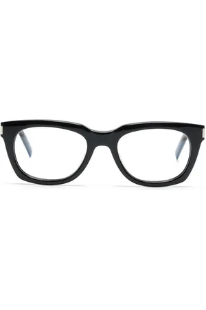 Saint Laurent Logo-debossed rectangle-frame glasses