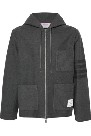 Thom Browne 4 Bar-stripe hooded jacket