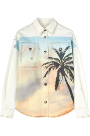 Palm Angels Sunrise Palm denim overshirt
