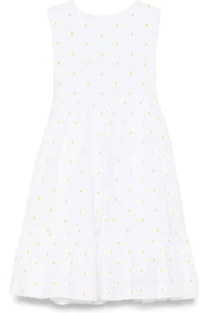 Il gufo Floral-embroidery dress