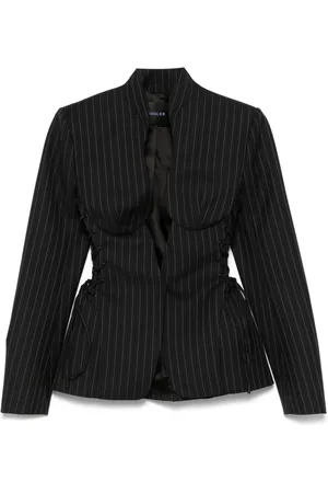 MUGLER Pinstripe sculptural jacket