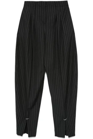MUGLER Pinstripe pierced trousers