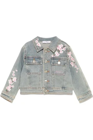 MONNALISA Floral-embroidered jacket
