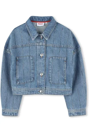 HUGO BOSS Pleat-detail denim jacket