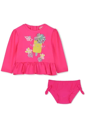 Billieblush Illustration-style print bikini set