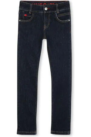 HUGO BOSS Logo-patch tapered jeans