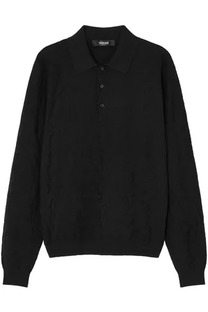 VERSACE Logo-embroidered polo shirt