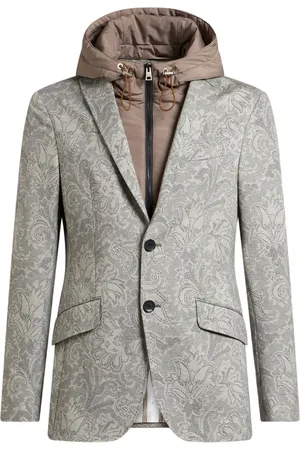 Etro Floral print with vest insert blazer