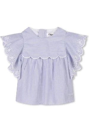 Chloé Striped ruffled blouse