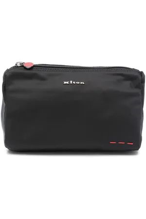 Kiton Logo-lettering wash bag