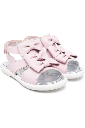 MONNALISA Bow-detail patent leather sandals