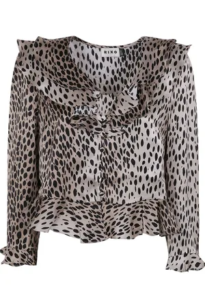 RIXO London Animal-print silk blouse