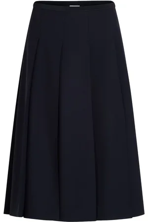 Patou Pleated twill midi skirt