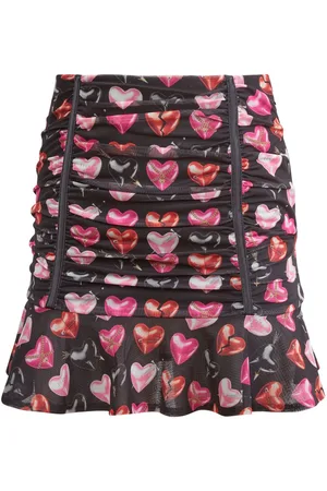 FLEUR DU MAL Heart-print mini skirt