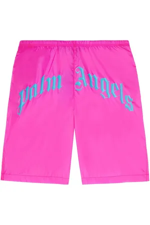 Palm Angels Curved-logo swim shorts