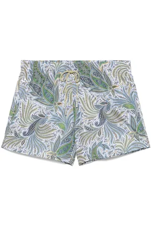 Etro Leaf-print swim shorts