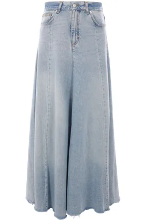 haikure Denim maxi skirt
