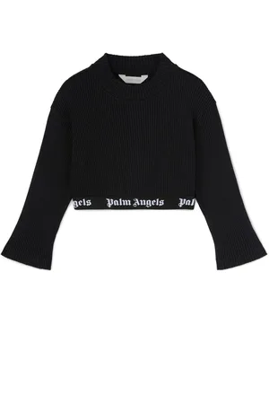 Palm Angels Logo-waistband lurex top