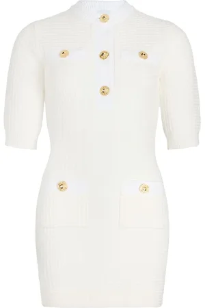 Patou Waffle-knit cotton mini dress