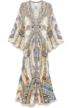 Camilla Shirred-detail maxi dress